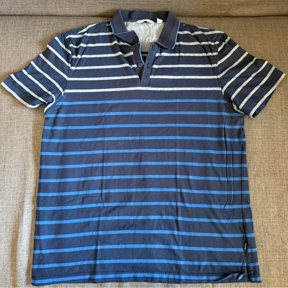 Calvin Klein Dark Blue Striped Polo